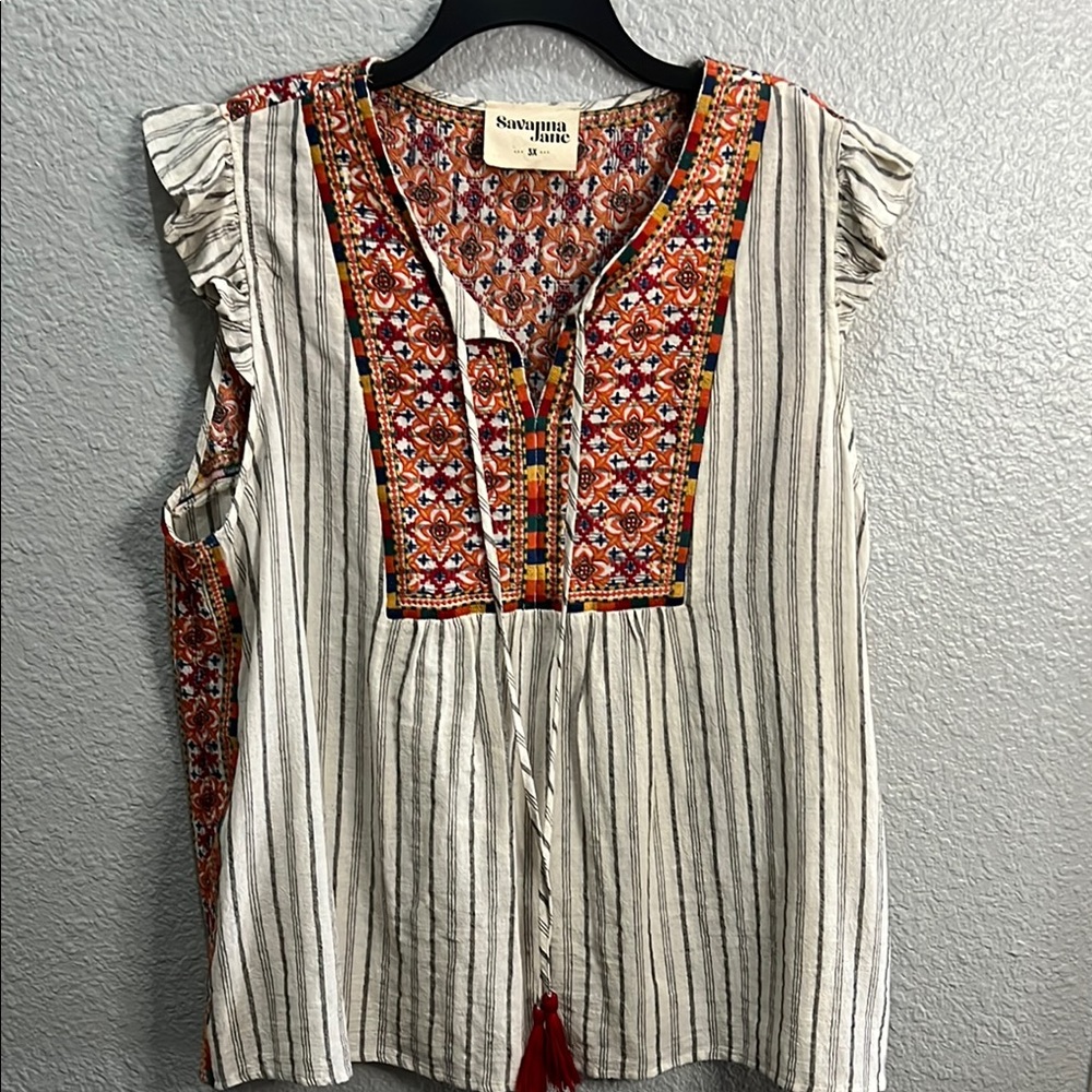 Savanna Jane Multicolor Embroidered Blouse